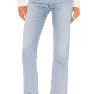 AGOLDE Pinch Waist High Rise Kick Jeans in Riptide Rigid Denim - Size 28